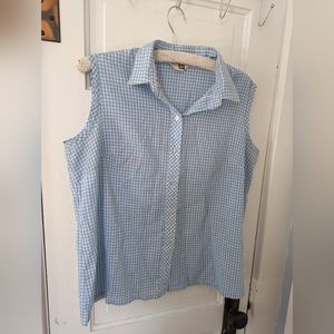 Vintage MidCentury Gingham Check Sleeveless Blouse